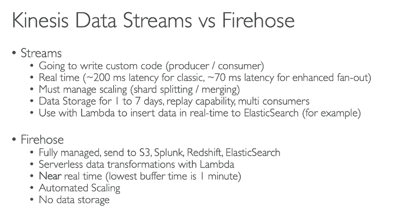 kinesis data streams vs firehose